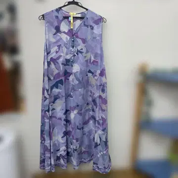 슬리브리스 보라색 계열 롱 원피스