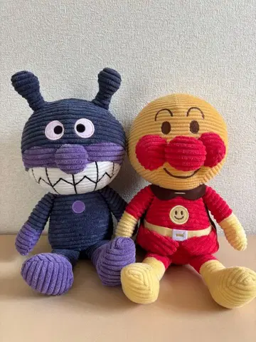 호빵맨 뮤지엄 한정판 호빵맨 세균맨 봉제 인형 2체 세트