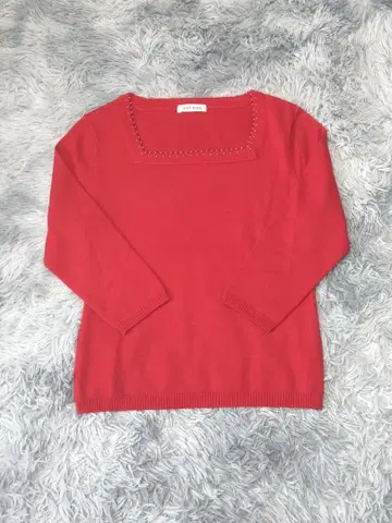 [ 새상품급 ] 뉴요커 긴팔 니트 풀오버 캐시미어 혼방 L 빨간색