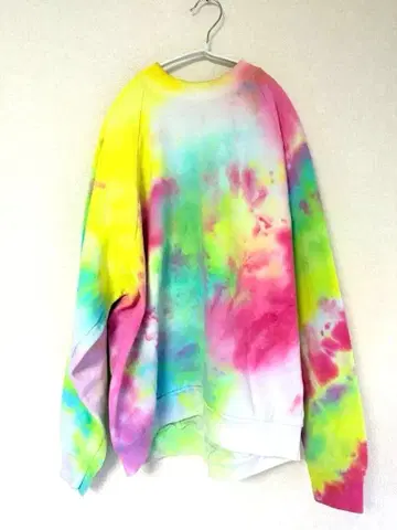 레인보우 컬러 타이다이 맨투맨 L FRUIT OF THE ROOM