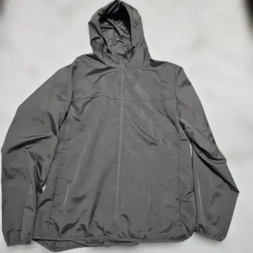 그레이 후드 부착 나일론 자켓