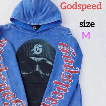 Godspeed 스컬 프린트 후드티 파랑 M