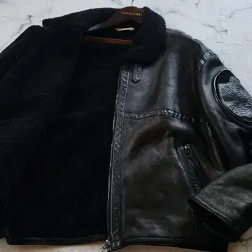 최고급 SERAPHIN 플라이트 자켓 B-3 엠블럼 리얼 무스탕