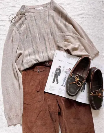 코듀로이 팬츠 브라운 구제 의류