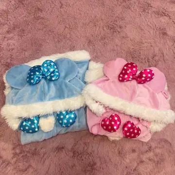 디즈니 리조트 미니 마우스 케이프 망토 판초 핑크 블루 세트