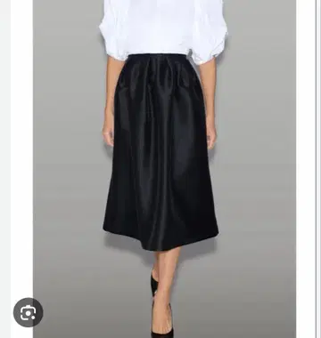 요코찬 하이웨스트 턱 스커트 38 블랙