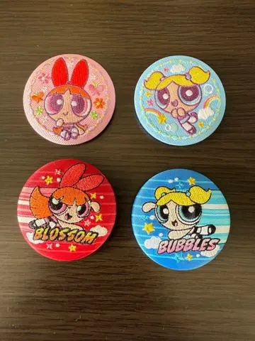 파워퍼프걸 자수 핀 배지 4개 세트