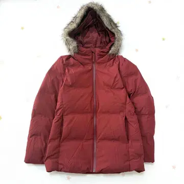 UNIQLO 유니클로 심리스 다운 후드티 보르도 M