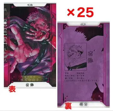 주술회전 스탯 카드 양면 스쿠나 x 25