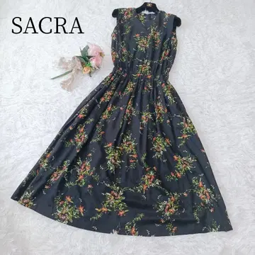 최근 모델 [ SACRA ] 롱 원피스 꽃무늬 플레어 보타니컬 M