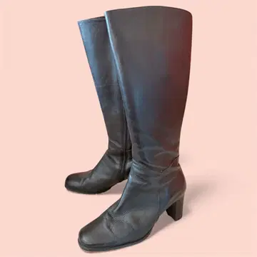 미쉘클랑 롱 부츠 블랙 천연 가죽 24cm