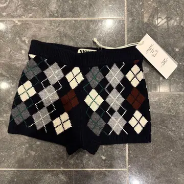 NKNIT argyle pattern KNIT shorts NAVY 0