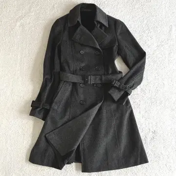컨디션 최상 K.T 키요코 타카세 캐시미어 100 트렌치코트 벨트 코트