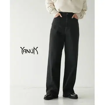 YANUK 야누크 루즈 스트레이트 JOAN 블랙 OBK 21인치