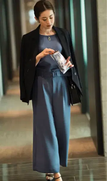 Bosch 와이드 팬츠 동일 원단 포함 탁한 블루