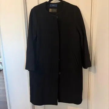 [ MANTECO 콜라보 ] 마테코 SHIPS 블랙 노카라 코트 38