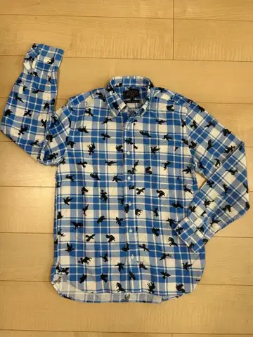 BEAMS PLUS 빔즈플러스 애니멀 체크 긴팔 셔츠 M