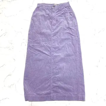 [ 새상품급 ] 야누크 코듀로이 스커트 라벤더 S 사이즈 롱 코튼