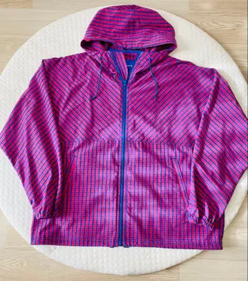 가격 인하 BEAMS 미니 체크 지퍼 후디 블루종