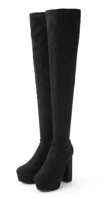 블랙 스웨이드풍 롱 부츠