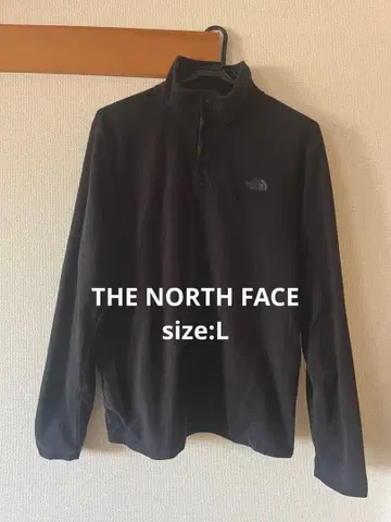 THE NORTH FACE 남성용 플리스 하프 버튼 얇은 소재 자수 블랙