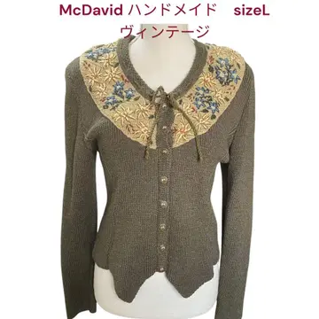 McDavid 핸드메이드 가디건 독일제 80s 빈티지 L