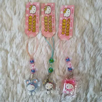 헬로키티 십이지 변신 3개 세트 쥐 소 용 근부 스트랩 레어