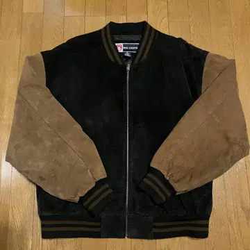 FREE COUNTRY 바시티 자켓 돈피 기모 XL 블랙/베이지