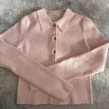 SEAROOMLYNM 2025 이번 시즌 상품 리브 편직 핑크 긴팔 셔츠