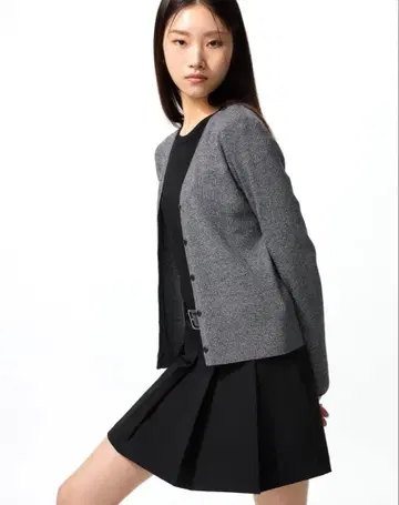 유니클로 워셔블 니트 리브 가디건