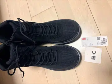 UNIQLO C 블랙 하이컷 워크 부츠 27cm