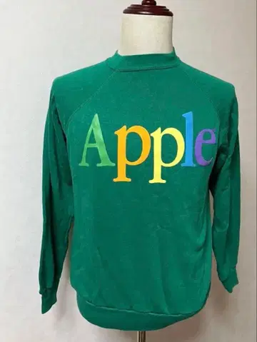 기업물 당시물 구제 의류 Apple 로고 그린 트레이닝복