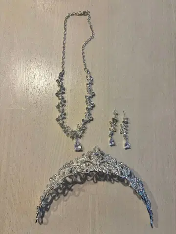 브라이덜 액세서리 세트 티아라 목걸이 귀찌