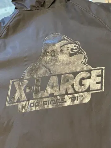 X-LARGE 후드 부착 나일론 코트 블랙