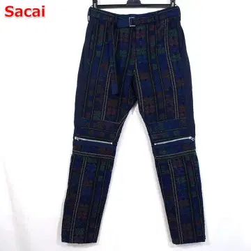 [ 고품질 ] sacai 자수 자카드 지퍼 팬츠 사카이