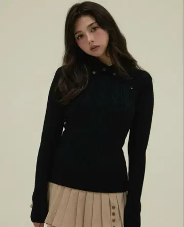 andmary Roxy turtle knit tops black