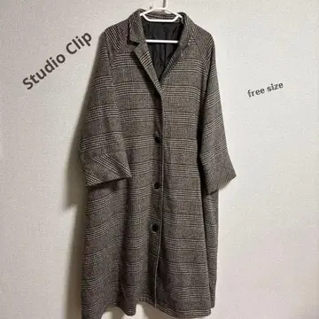 스튜디오 클립 Studio Clip 체크 롱 코트 프리 사이즈