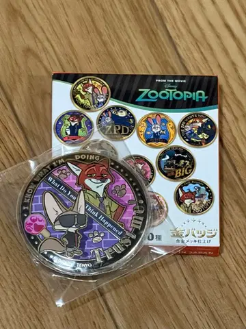 미개봉 새상품 주토피아2 금도금 금배지 캔뱃지 닉&피닉