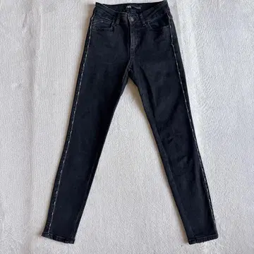 ZARA 사이드 비즈 유즈드 가공 데님 스키니 팬츠