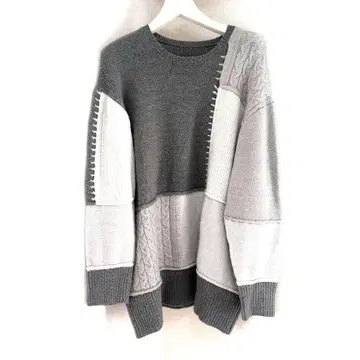 antiqua 패치워크 케이블 니트