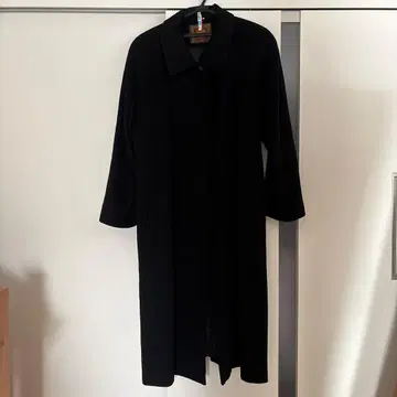 여성용 캐시미어 100% 롱 코트 블랙