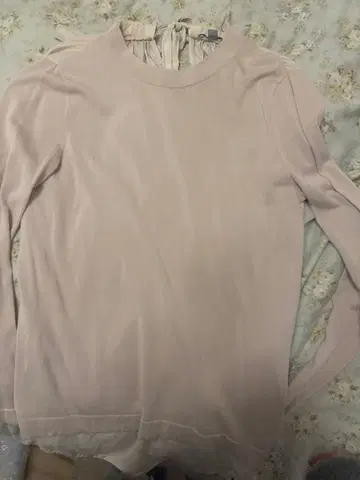 COS 옅은 핑크 니트 셔츠 100% 코튼 100% 실크