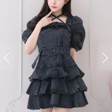 pium 티어드 프릴 미니 원피스