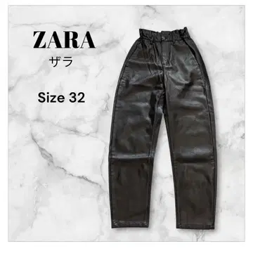 새상품급 [ ZARA ] 자라 하이웨스트 인조 가죽 팬츠 블랙 32