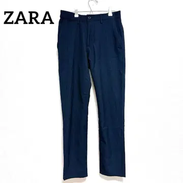 ZARA 자라 네이비 체크 무늬 슬랙스 [ M 상당 ] 심플 여성용
