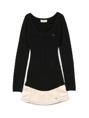 andmary regina cable mini dress black