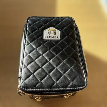 ILEMER 퀼팅 파우치 블랙