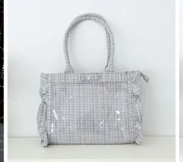 팔레트 릴리 트위드 백 비쥬 리본 이타백 화이트 그레이