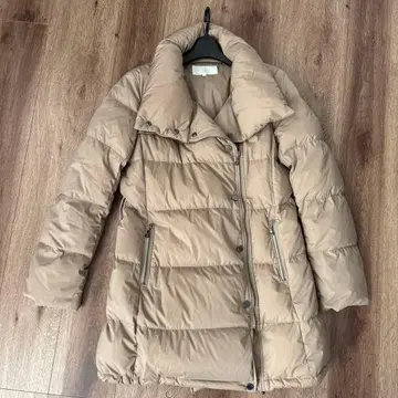 자유구 스트레치 다운 코트 스탠드 카라 베이지 모카 카멜 40