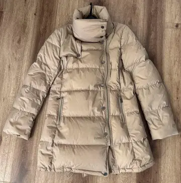 자유구 스트레치 다운 코트 스탠드 카라 베이지 모카 카멜 40